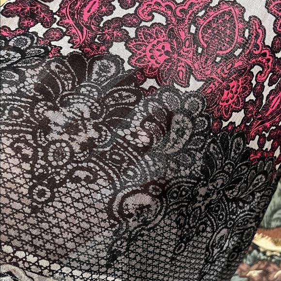 Pink and Black Patterned Long Sleeve Top - Picture 2 of 6